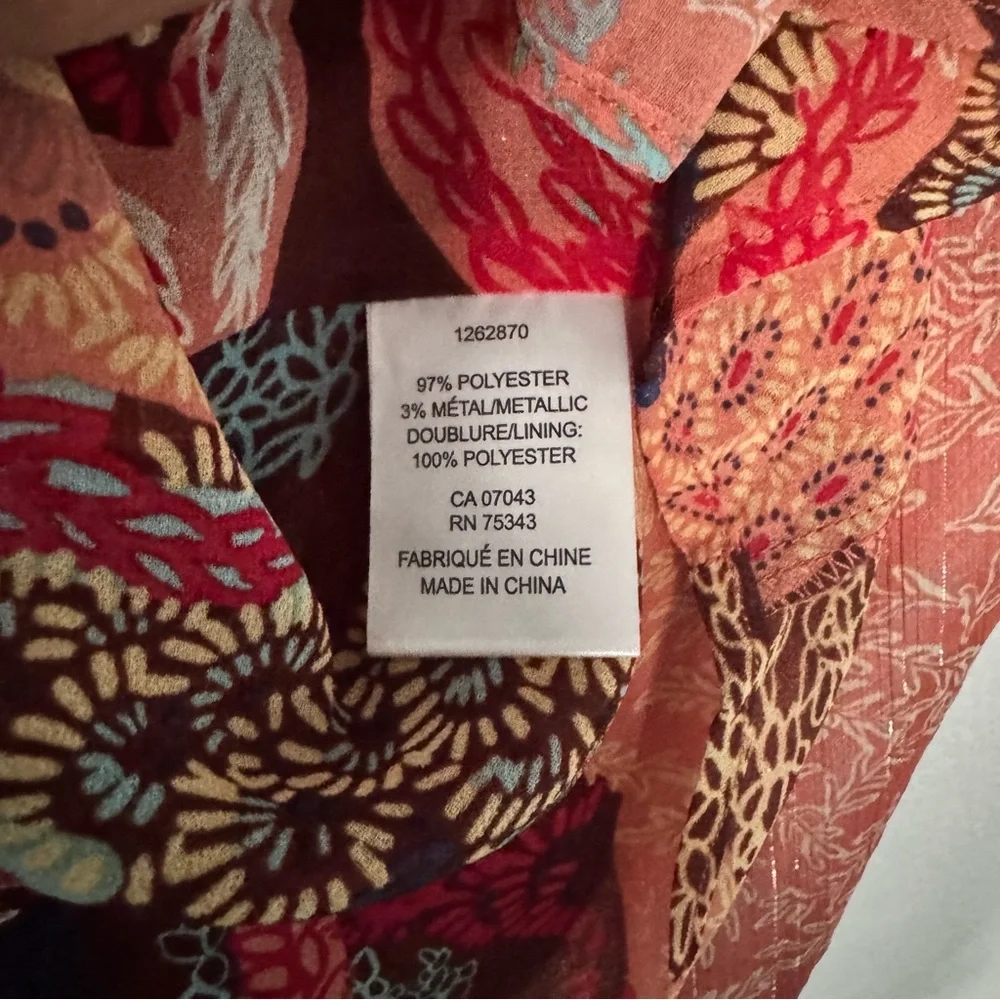 Joie multi pattern blouse size XL - Picture 5 of 6